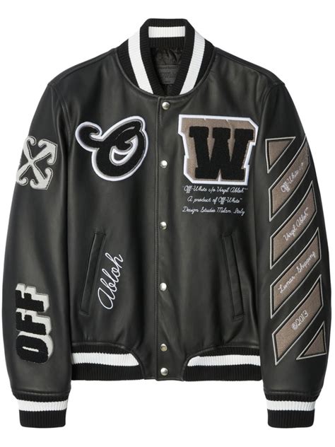 off white varsity jacket women's